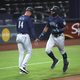 Kyle Lewis rounds third again.